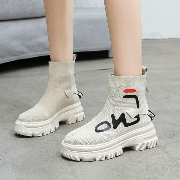 boots women sock knitted high sneakers platform ankle stretch fabric short black beige vulcanized shoes
boots women sock knitted high sneakers platform ankle stretch fabric short black beige vulcanized shoes