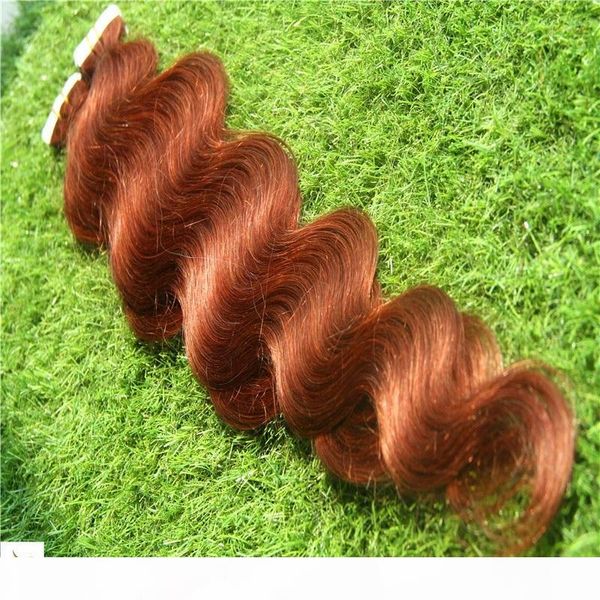auburn brown color skin weft remy human hair body wave tape in extension remy hair tape hair extensions 10-36 inchs, Black 
auburn brown color skin weft remy human hair body wave tape in extension remy hair tape hair extensions 10-36 inchs, Black