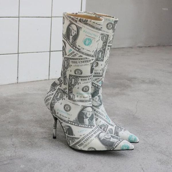 pointed toe women boots high thin heel ankle boots brand designer botas feminina dollars pattern stiletto lady spring autumn1, Black
pointed toe women boots high thin heel ankle boots brand designer botas feminina dollars pattern stiletto lady spring autumn1, Black