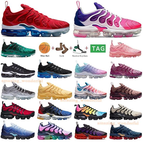 

2023Tn Plus Running Shoes Atlanta Cherry Black Royal Digital Hyper Blue Bleached Bumblebee Active Fuchsia Men Women Min White Sneakers White, Tn-4#39--47