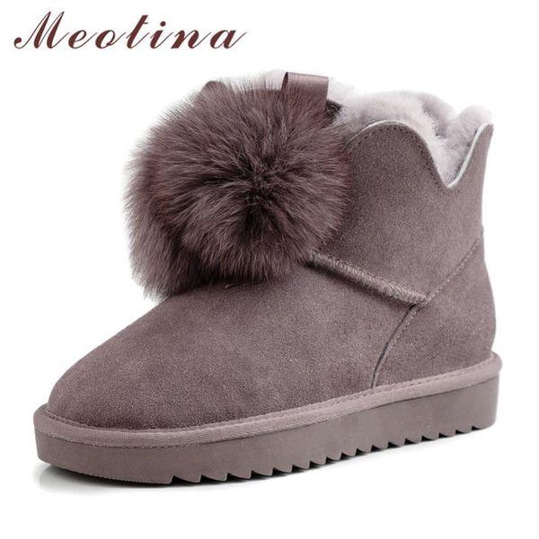 meotina real leather cow suede wool fur platform flat snow boots women short boots shoes slip on warm ankle winter black
meotina real leather cow suede wool fur platform flat snow boots women short boots shoes slip on warm ankle winter black