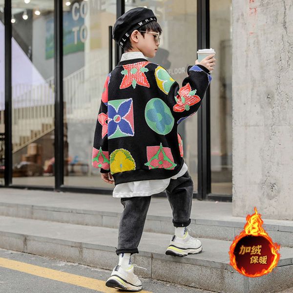 boys' oversized loose fitting sweater with plush and thickened winter korean 2020 new zhongda children's round neck top, Black
boys' oversized loose fitting sweater with plush and thickened winter korean 2020 new zhongda children's round neck top, Black