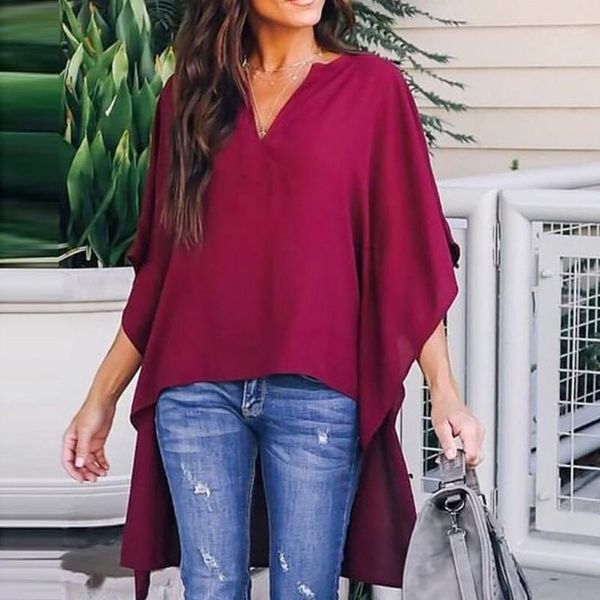 female loose chiffon shirt v-neck irregular hem half batwing sleeve summer spring pure color leopard print breathable blouse, White
female loose chiffon shirt v-neck irregular hem half batwing sleeve summer spring pure color leopard print breathable blouse, White