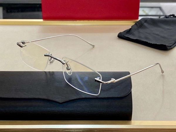 titanium silver rimless glasses eyeglasses frames sonnenbrille men optical frames 56mm clear sunglasses frames with box
titanium silver rimless glasses eyeglasses frames sonnenbrille men optical frames 56mm clear sunglasses frames with box