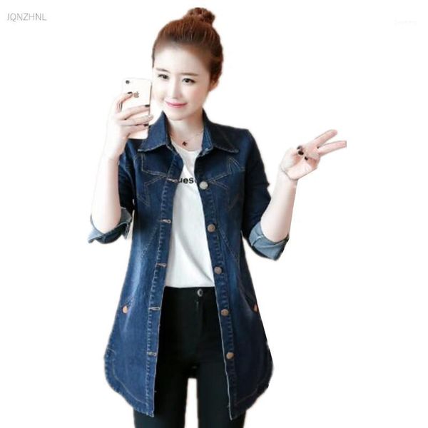 new spring autumn denim jacket women korea loose long jeans jackets women single-breasted plus size basic coat jackets 5xl as7881, Black;brown
new spring autumn denim jacket women korea loose long jeans jackets women single-breasted plus size basic coat jackets 5xl as7881, Black;brown