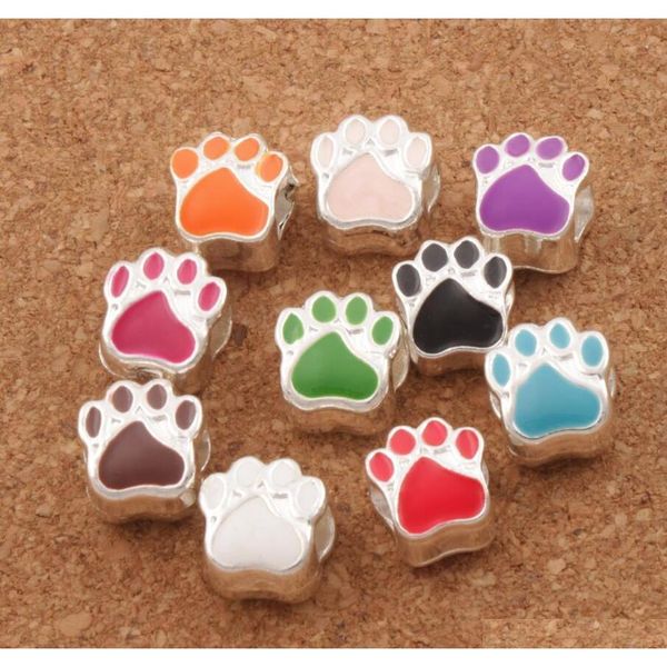 enamel bear paw print big hole beads 60pcs/lot 10colors silver plated bead fit european bracelets l1770 hd064, Black
enamel bear paw print big hole beads 60pcs/lot 10colors silver plated bead fit european bracelets l1770 hd064, Black