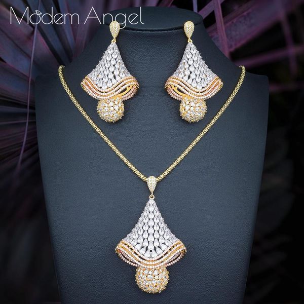 modemangel luxury delicate bell cubic zircon nigerian necklace earring jewelry sets for women wedding dubai jewelry sets, Silver
modemangel luxury delicate bell cubic zircon nigerian necklace earring jewelry sets for women wedding dubai jewelry sets, Silver