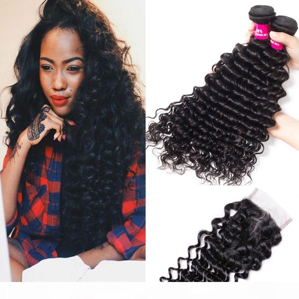 brazilian deep wave 3 bundles with lace clsoure 100% unprocessed brazilian peruvian malaysian human hair lace closure with hair bundles, Black;brown
brazilian deep wave 3 bundles with lace clsoure 100% unprocessed brazilian peruvian malaysian human hair lace closure with hair bundles, Black;brown