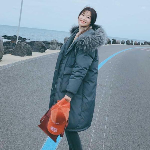 thicken warm fur collar winter jacket women casual medium long hooded down parkas coat female office lady1, Black
thicken warm fur collar winter jacket women casual medium long hooded down parkas coat female office lady1, Black