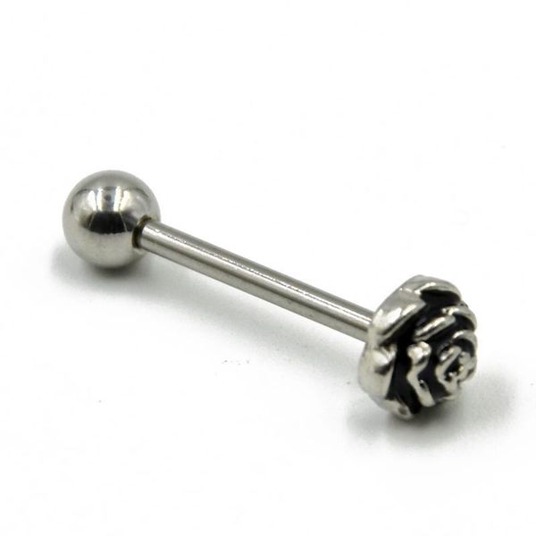 1 pc rose flower surgical steel tongue barbell bars piercing ring body jewelry 1 pc q sqcwlr, Silver
1 pc rose flower surgical steel tongue barbell bars piercing ring body jewelry 1 pc q sqcwlr, Silver