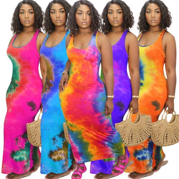 color tie-dye paisley women dresses tank sleeveless round neck long dress ladies sports casual beach dresses plus size clothing f92910, White
color tie-dye paisley women dresses tank sleeveless round neck long dress ladies sports casual beach dresses plus size clothing f92910, White