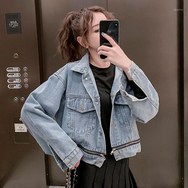 women's jackets 2021 solid turn-down collar jean jacket for women loose casual blue fashionable coats female outwear denim feminine1, Black;brown
women's jackets 2021 solid turn-down collar jean jacket for women loose casual blue fashionable coats female outwear denim feminine1, Black;brown