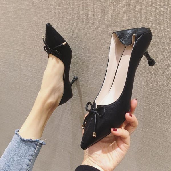 dress shoes stiletto high kitten heels bow-tie single women sewing pointed toe soft leather european ladies pump sapato feminino1, Black
dress shoes stiletto high kitten heels bow-tie single women sewing pointed toe soft leather european ladies pump sapato feminino1, Black