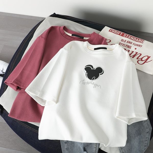 hlmzx summer 2020 white coatsleeve women's t-shirt sleeve loose and simple new half opcottonshort ins fashion imera
hlmzx summer 2020 white coatsleeve women's t-shirt sleeve loose and simple new half opcottonshort ins fashion imera