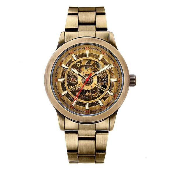 9281 men's mechanical watch weight shenhua craft bronze belt steel belt watch, Slivery;brown
9281 men's mechanical watch weight shenhua craft bronze belt steel belt watch, Slivery;brown