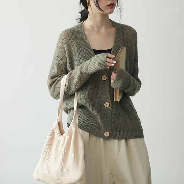 johnature autumn new solid color v-neck knitted women cardigan sweater 2019 single breasted all-match 5 color female sweater1, White
johnature autumn new solid color v-neck knitted women cardigan sweater 2019 single breasted all-match 5 color female sweater1, White
