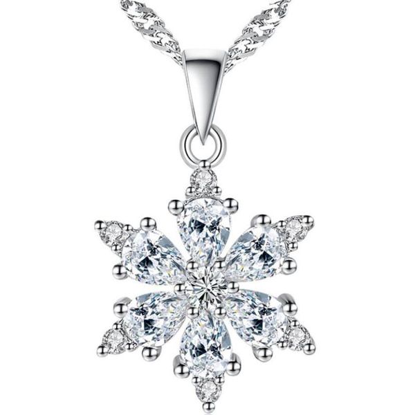 fashion zircon cute sweet lucky snowflake pendant necklace female models, Silver
fashion zircon cute sweet lucky snowflake pendant necklace female models, Silver