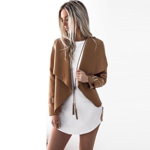 2018 autumn woman short woolen coats turn down collar ladies elegant sweet long sleeve open stitch outwear clothes female jacket1, Black
2018 autumn woman short woolen coats turn down collar ladies elegant sweet long sleeve open stitch outwear clothes female jacket1, Black