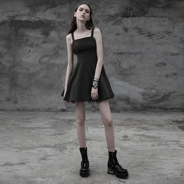 punkrave women's punk thick chiffon half dress hollow-out tie rope design a pendulum summer strap short dresses, Black;gray
punkrave women's punk thick chiffon half dress hollow-out tie rope design a pendulum summer strap short dresses, Black;gray