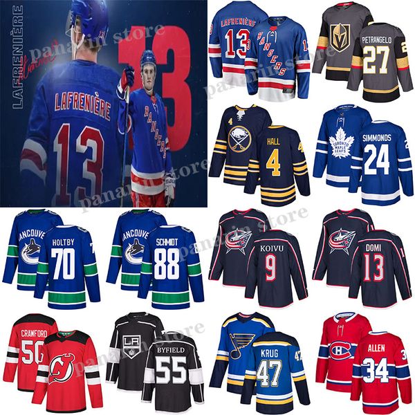 new york rangers 13 alexis lafreniere toronto maple leafs 24 wayne simmonds vancouver canucks 88 nate schmidt 70 braden holtby hockey jersey, Black;red
new york rangers 13 alexis lafreniere toronto maple leafs 24 wayne simmonds vancouver canucks 88 nate schmidt 70 braden holtby hockey jersey, Black;red