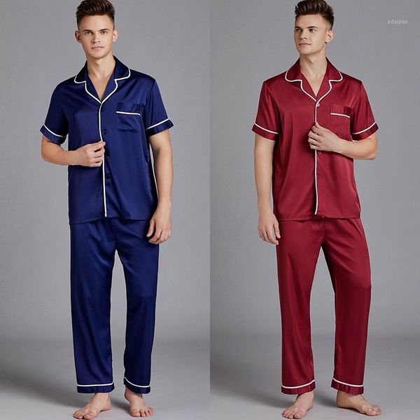 men's sleepwear men silk satin pajama set short sleeve pijamas solid pyjama homme fashion homewear outerwear1, Black;brown
men's sleepwear men silk satin pajama set short sleeve pijamas solid pyjama homme fashion homewear outerwear1, Black;brown