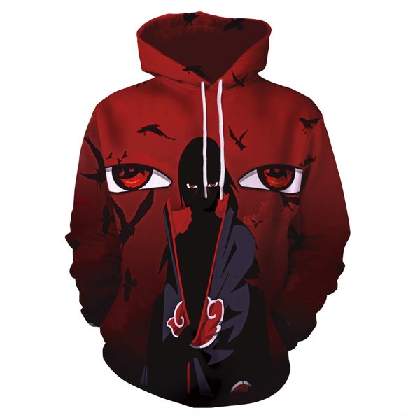 2020 naruto yu zhibo digital digitalskunk 3d printing hooded b101-256 2020 naruto yu zhibo sweater digital digitalskunk 3d printing hooded s, Black