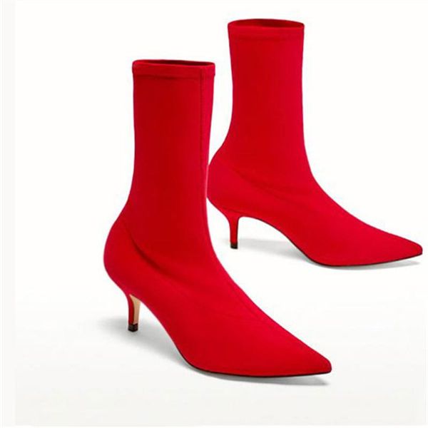 pointed toe women boots 3 colors high heels ankle boots spring autumn shoes woman botines mujer 2021 slip on sock booties, Black
pointed toe women boots 3 colors high heels ankle boots spring autumn shoes woman botines mujer 2021 slip on sock booties, Black