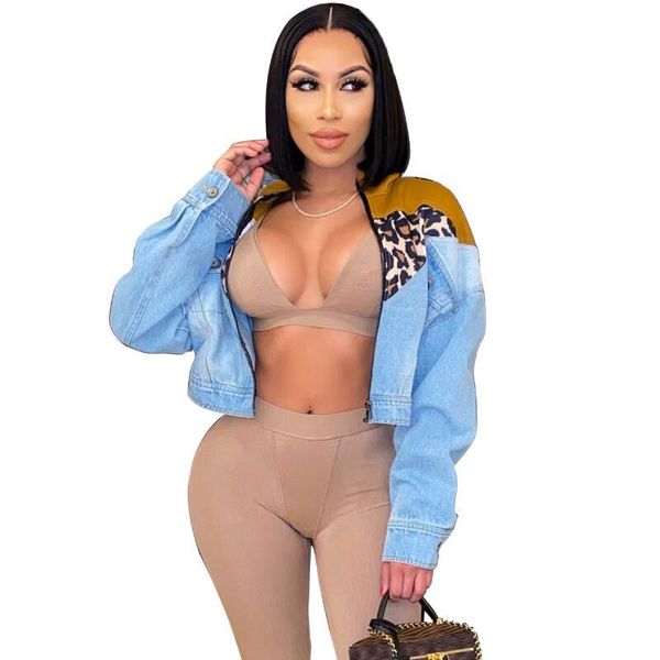 denim jacket autumn women fashion leopard patchwork long sleeve zipper cropped jacket woman casual denim coats mujer chaqueta, Black;brown
denim jacket autumn women fashion leopard patchwork long sleeve zipper cropped jacket woman casual denim coats mujer chaqueta, Black;brown