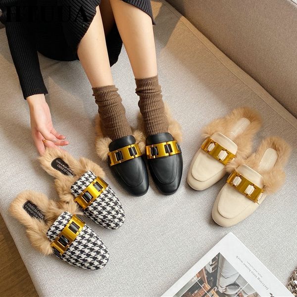 htuua warm plush fur slippers women fashion brand metal buckle mules shoes woman casual flat slides ladies slip on loafers s4423 x1020, Black
htuua warm plush fur slippers women fashion brand metal buckle mules shoes woman casual flat slides ladies slip on loafers s4423 x1020, Black