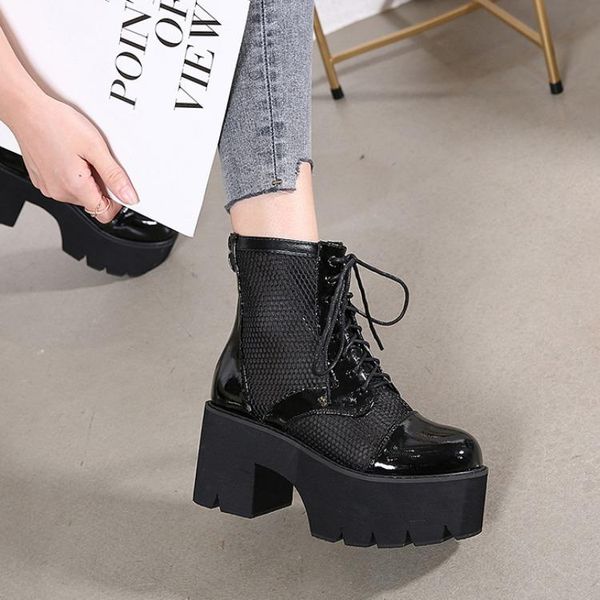 rock shoes woman round toe high heel boots luxury designer stiletto fashion lolita mid-calf ladies mid calf low rubber, Black
rock shoes woman round toe high heel boots luxury designer stiletto fashion lolita mid-calf ladies mid calf low rubber, Black