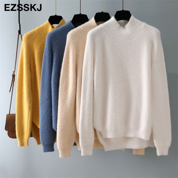 autumn winter oversize turtlenect thick fur sweater pullovers women loose long sleeve female casual big sweater splitside 201223, White;black
autumn winter oversize turtlenect thick fur sweater pullovers women loose long sleeve female casual big sweater splitside 201223, White;black