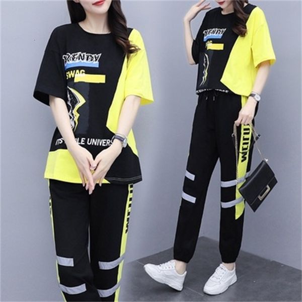 loose plus size woman sweatshirt letter sets of women's clothing contrast piece and casual korean training pants zsws, White
loose plus size woman sweatshirt letter sets of women's clothing contrast piece and casual korean training pants zsws, White