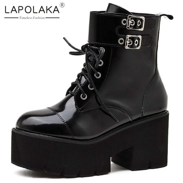 lapolaka fashion 2021 motorcycle boots woman shoes platform chunky high heels buckle trendy shoelace cool trendy bootie, Black
lapolaka fashion 2021 motorcycle boots woman shoes platform chunky high heels buckle trendy shoelace cool trendy bootie, Black