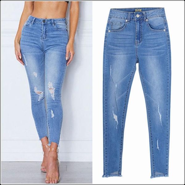 women blue slim stretch pencil jeans distressed torn hole irregular ankle skinny denim pants casual europe streetwear jeans
women blue slim stretch pencil jeans distressed torn hole irregular ankle skinny denim pants casual europe streetwear jeans