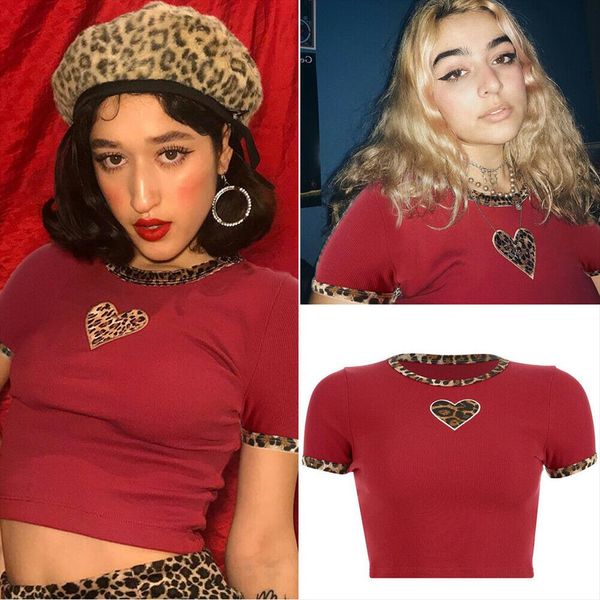 new women girls fashion casual spring leopard print heart t shirt red tight short sleeve t shirt party clubwear, White
new women girls fashion casual spring leopard print heart t shirt red tight short sleeve t shirt party clubwear, White