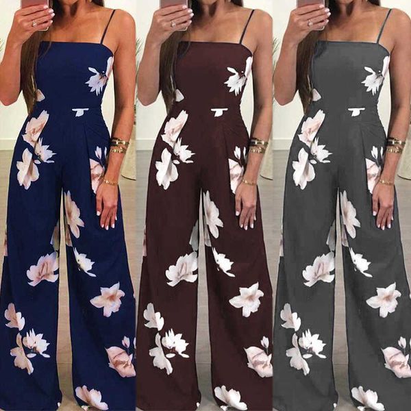 womens jumpsuit summer romper ladies sleeveless casual floral printed wide leg elegant fashion female clothing, Black;white
womens jumpsuit summer romper ladies sleeveless casual floral printed wide leg elegant fashion female clothing, Black;white