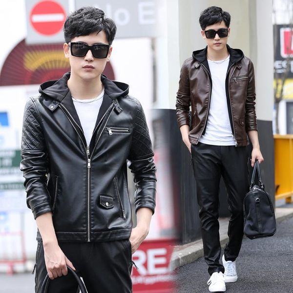 leather jacket men 2021 winter new motorcycle jacket m-5xl fashion hooded stand collar solid men's coat men's leather1, Black
leather jacket men 2021 winter new motorcycle jacket m-5xl fashion hooded stand collar solid men's coat men's leather1, Black