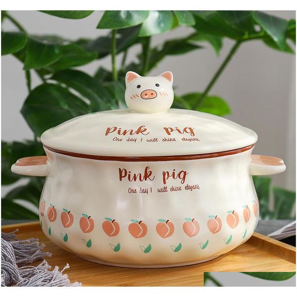 1l creative cartoon pig ceramic instant noodle bowl with lid soup pot anti-sc sqculx ppshop01
1l creative cartoon pig ceramic instant noodle bowl with lid soup pot anti-sc sqculx ppshop01