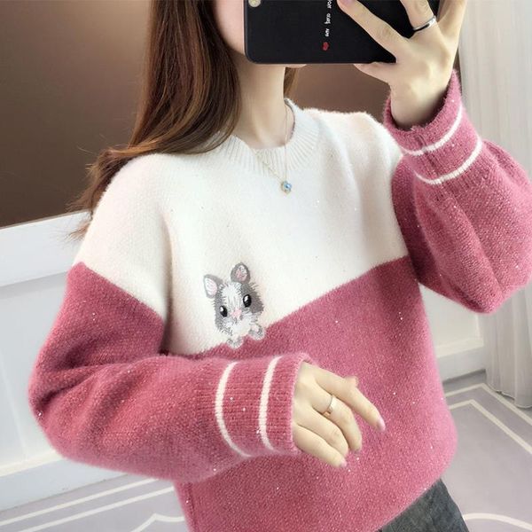 winter new loose chenille pullover women long sleeve sweaters large size female warm sweater embroidery knit jumpers, White;black
winter new loose chenille pullover women long sleeve sweaters large size female warm sweater embroidery knit jumpers, White;black