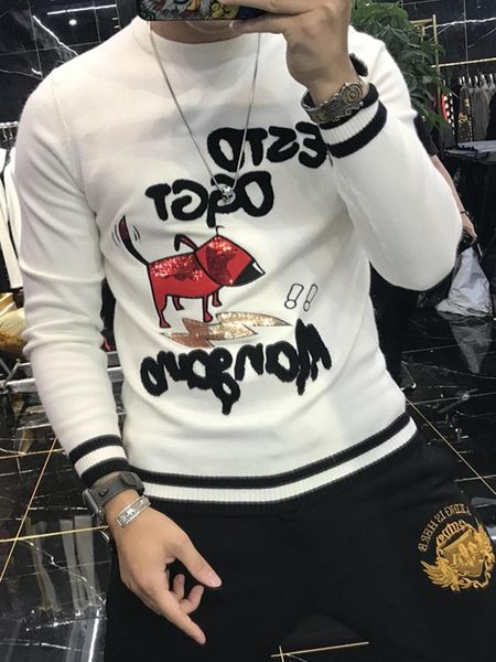 men's sweaters 2021 autumn and winter brand sweater warm pullover fashion slim casual o-neck, White;black
men's sweaters 2021 autumn and winter brand sweater warm pullover fashion slim casual o-neck, White;black