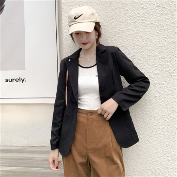 2021 new s-5xl linen thin section female autumn new style cotton and small suit large size coat eyvc, Black;white
2021 new s-5xl linen thin section female autumn new style cotton and small suit large size coat eyvc, Black;white