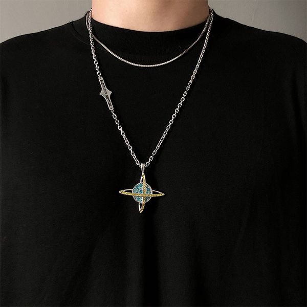 saz 2020 summer design diamond star universe necklace fashion brand men and women jewelry, Silver
saz 2020 summer design diamond star universe necklace fashion brand men and women jewelry, Silver