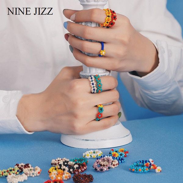 cluster rings multi-color small flower ring korean version hand-woven bead rice beads women girl jewelry fresh style, Golden;silver
cluster rings multi-color small flower ring korean version hand-woven bead rice beads women girl jewelry fresh style, Golden;silver