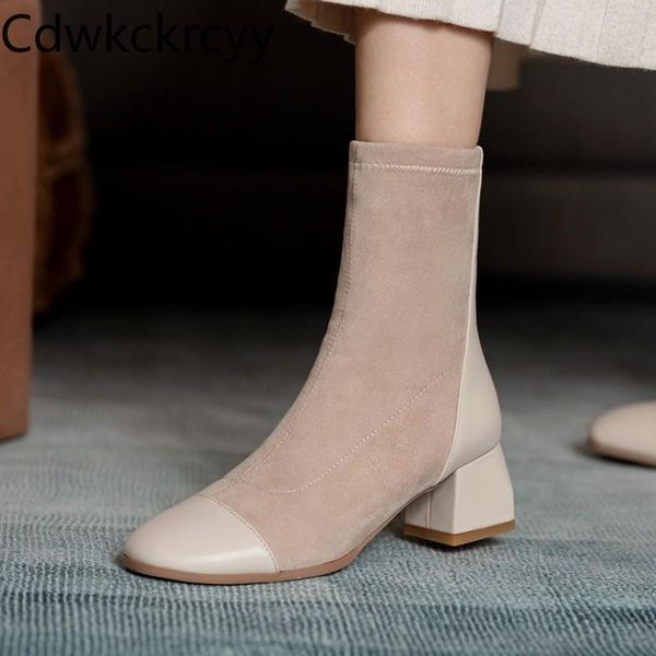 boots winter the fashion round head high heels short tube color matching elasticity stovepipe women, Black
boots winter the fashion round head high heels short tube color matching elasticity stovepipe women, Black