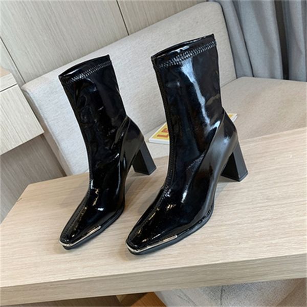 new autumn 2021 thick women in heels at knee high leather fashion toe square side zip woman mujer boots b0nq, Black
new autumn 2021 thick women in heels at knee high leather fashion toe square side zip woman mujer boots b0nq, Black