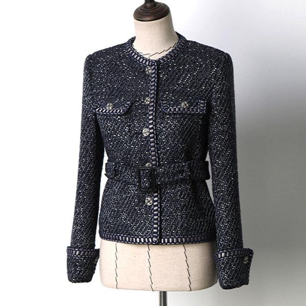 blue tweed jacket woven spring / autumn women's coat new style belt burr ladies jacket coat1, Black;brown
blue tweed jacket woven spring / autumn women's coat new style belt burr ladies jacket coat1, Black;brown