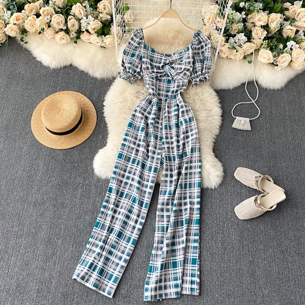 2021 new singiny design tie dye feminine retro-puff neck coveralls summer vacation long-legged overalls qzwc, Black;white
2021 new singiny design tie dye feminine retro-puff neck coveralls summer vacation long-legged overalls qzwc, Black;white