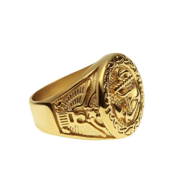 hip hop rock gold color plated 316l stainless steel anchor ring gold rings vintage wmtxsv whole2019, Golden;silver
hip hop rock gold color plated 316l stainless steel anchor ring gold rings vintage wmtxsv whole2019, Golden;silver