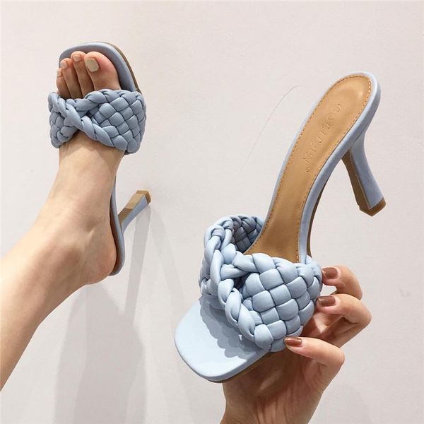 2021 luxury designer weave slides women 9cm high heels mules fetish summer sandals lady heels slipper blue orange stripper shoesmultifunctio, Black
2021 luxury designer weave slides women 9cm high heels mules fetish summer sandals lady heels slipper blue orange stripper shoesmultifunctio, Black