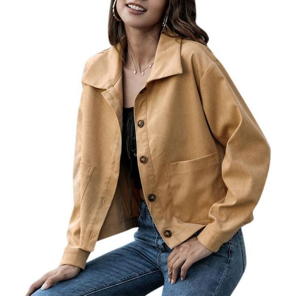womens cardigan coats solid color lapel collar long sleeve coats single breasted pockets ladies casual short jackets outwear, Black;brown
womens cardigan coats solid color lapel collar long sleeve coats single breasted pockets ladies casual short jackets outwear, Black;brown